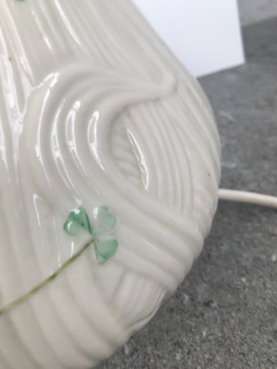Beleek basket weave & Shamrocks lamp base