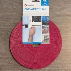 VEL-OW64105 velcro red Hook and loop roll 10mm x 25mt