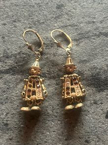 9 carat vintage clown earrings