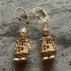9 carat vintage clown earrings