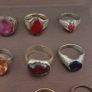 Antique Ring Collection Lot of 15 Mixed Brass Stone & Glass Rings Image 5
