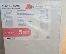 Kudox White Straight Towel Rail Radiator   450 x 1000mm