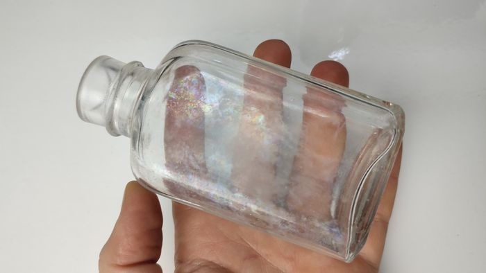339 - Set of 2 Vintage Clear Glass Collectible Decorative Medicine Bottles