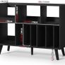 Large Record Player Stand, Turntable Stand with Storage, Vinyl Holder with Display Area, Record Player Table Holds Up to 450 Albums, Record Holder for Music Room Living Room Image 2