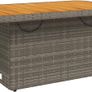 Poly Rattan Garden Table with Adjustable Acacia Wood Table Top Image 3