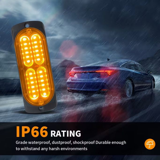 4-in-1 LED Light Bar with Main Control - 4 x 24 LEDs, Grille Surface Mount,