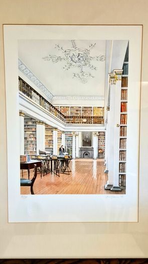 Large Original Print King's Inns Library By David Evans