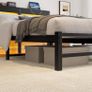 5ft King Bed Frame with Charging Station and LED Lights, Heavy Duty Metal Platform King 150x200 cm Bed Frame with Wood Storage Headboard, No Box Spring Needed, Noise Free, Black Image 4