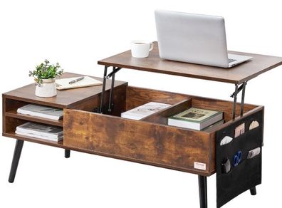 Lift-Top Coffee Table with Hidden Storage