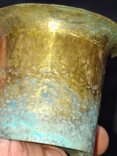 Antique Brass or Bronze Vessel, possibly a Traditional Holy Water Pot like a Panchpatran, Postage available or Collection