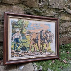 Horse Ploughing Scene (Linen )