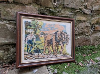 Horse Ploughing Scene (Linen )