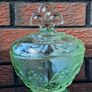 Art Deco 5 x Piece Uranium Glass Vanity Set Image 4
