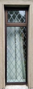 Leaded Narrow Double Glazed Brown Aluminium Windows