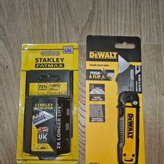 DeWalt Folding Utility Knife & Stanley Fatmax 50 Piece Blade pack