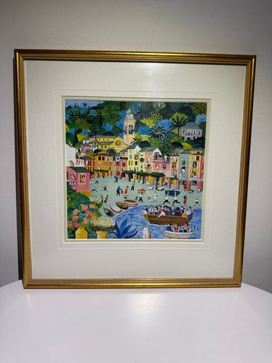 Alessandra Puppo - Portofino - Italian Folk Art - Framed Print