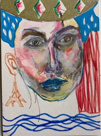 Original Art Figurative art Vive La France Paris Art French Themed Art Original Irish Art