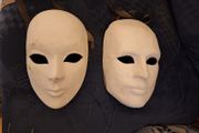 Pair of vintage Masquerade masks, with ribbons to bind them.