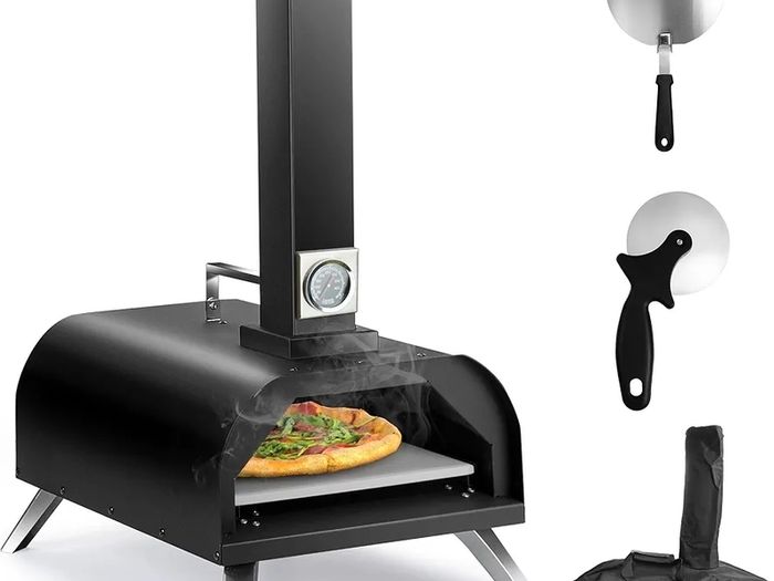 Foldable Outdoor Pizza Maker - 12" Stainless Steel Wood Pellets Oven