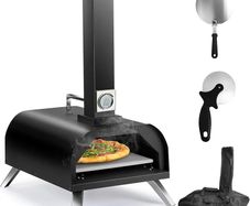 Foldable Outdoor Pizza Maker - 12" Stainless Steel Wood Pellets Oven