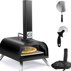 Foldable Outdoor Pizza Maker - 12" Stainless Steel Wood Pellets Oven