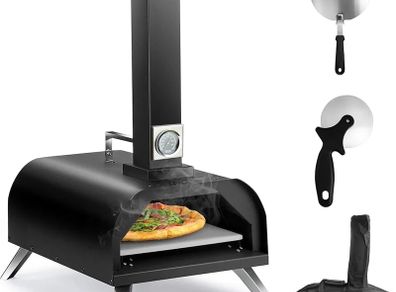 Foldable Outdoor Pizza Maker - 12" Stainless Steel Wood Pellets Oven