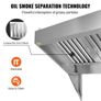Commercial Exhaust Hood, 8FT Food Truck Hood Exhaust, 201 Stainless Steel Concession Trailer Hood with 4 Detachable U-shaped Grid Oil Filter Mesh Image 5