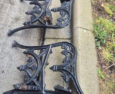 iron cast garden bench sides