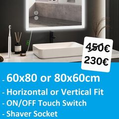 LED Mirror Makeup Bluetooth Defogger Ensuite Makeup