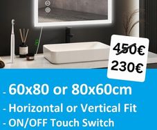 LED Bathroom Mirror 60x80 Defogger Speakers Music