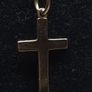 Vintage 9ct Gold Cross Necklace 375 Hallmarked Engraved Heart Pendant 46cm Image 3