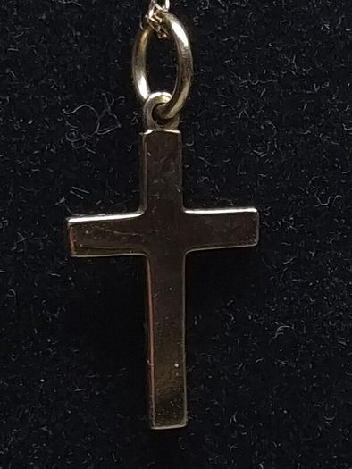 Vintage 9ct Gold Cross Necklace 375 Hallmarked Engraved Heart Pendant 46cm