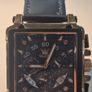 OLEVS men's chronograph watch - black dial and leather strap Image 2