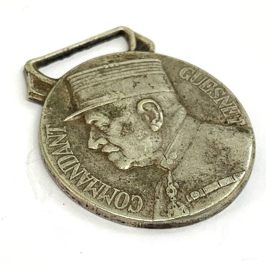Vintage French Homage Medal To Commandant Guesnet
