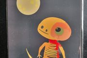 A4 Size little Skellington Navy Alien Print, wall art