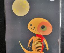 A4 Size little Skellington Navy Alien Print, wall art