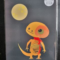 A4 Size little Skellington Navy Alien Print, wall art
