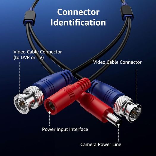 ANNKE 30M/100 ft All-in-One Video Power CCTV Cable, BNC Extension Surveillance Camera Cables for Security Camera Systems | Free BNC Connector (Black)