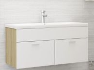main image for ad Sink Cabinet with Built-in Basin White and Sonoma Oak Chipboard