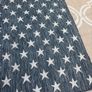Ex display 100cm x 158cm distressed french navy and off white outdoor/indoor star rug Image 4