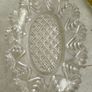 Vintage Pressed Glass Crystal Oval With Scallop Edge Dish Image 4