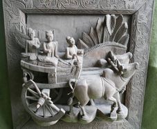 Ancient Chinese Bas-relief in Oak - Chinese Hand Carved Oak ,Antique Wall Art. (big thick and heavy) 22,8" x 21,5" thickness 8"