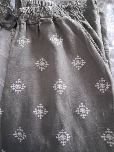 CoOrd Set - Trousers Waistcoat - Sage Green - UK 12 - Cotton Linen mix