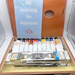 RARE Antique George Rowney No 9 Oil Colour Wooden Box Set - 1950s/60s Artist Case Prop