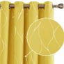 Blackout Curtains, Thermal Insulated Curtains, Wave Line Foil Printed Ring Top Curtains (MULTIPLE SIZES/COLOURS) Image 9