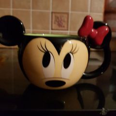 Minnie Mouse Official Disney Store COFFEE Mug with Ears, Red Bow