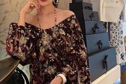 Brand New Designer Velvet Beaded Top