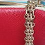 RETRO style red, blue and gold tone chain crossbody and shoulder straps Image 4