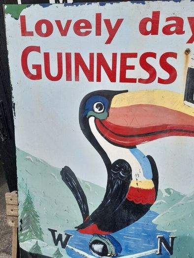 Vintage Hand Painted Guinness Sign