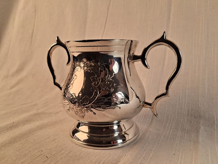 Vintage Silver-Plated Sugar Bowl / Decorative Flower Vessel
